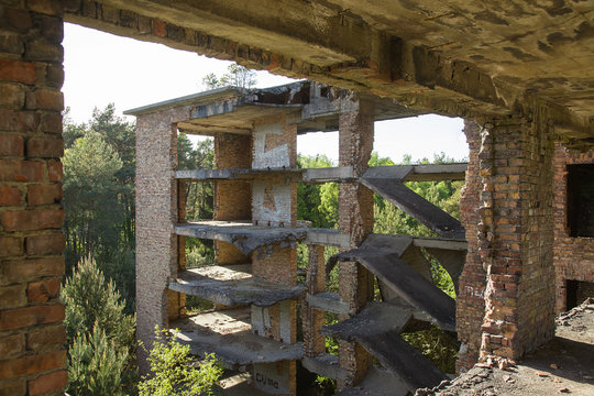 ruins in prora at baltic sea from nazi past