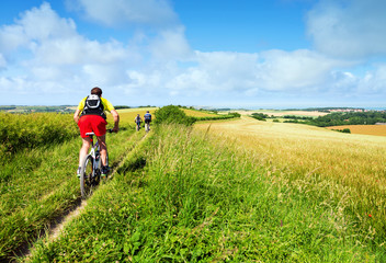 Fototapeta premium vtt dans les chemins de campagne