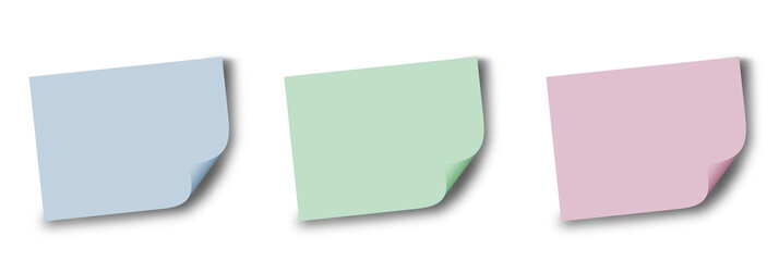 Self-stick note different colors