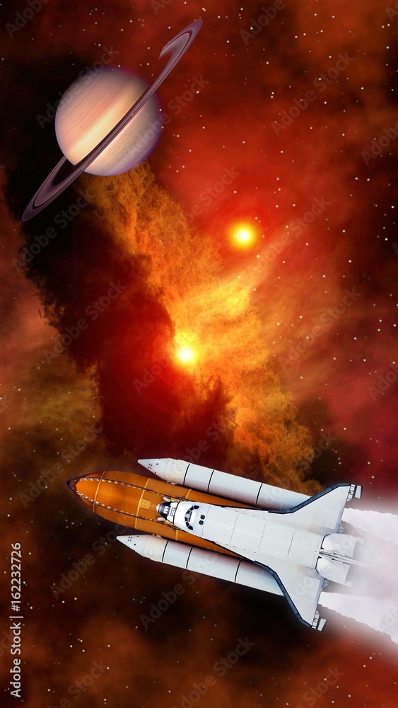 Canvas Prints space shuttle spaceship launch spacecraft planet saturn rocket ship mission universe. elements of th