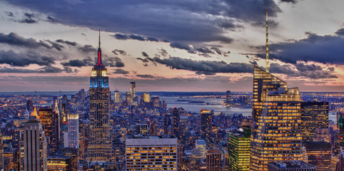 Luftaufnahme der Skyline von New York City