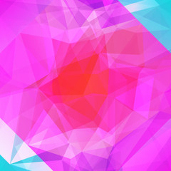 Gradient abstract square triangle background. Vibrant rainbow multicolored polygonal backdrop for business presentation. Positive bright gradient color transition for application and web.