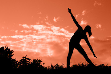 Naklejka premium Yoga woman silhouette.