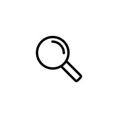 loupe, lupe, search, zoom tool, black line icon on white