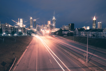 Fototapeta na wymiar Atlanta city night skyline