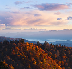 Cloudy sunrise at Smoky Mountains - 162235512