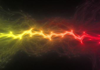 Colorful sound waves or lightning