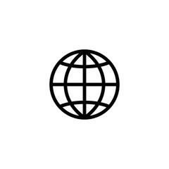 globe planet network line icon black