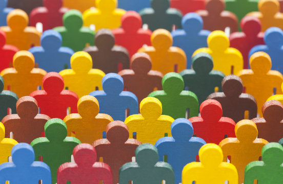 Colorful painted group of people figures