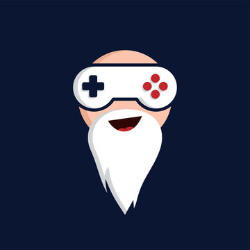 game guru - master gamer - video game theme logo - logotype vector