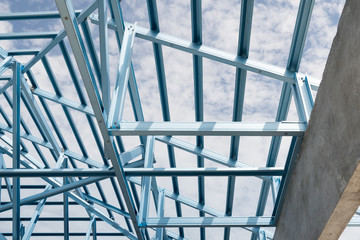 Structure of steel roof.