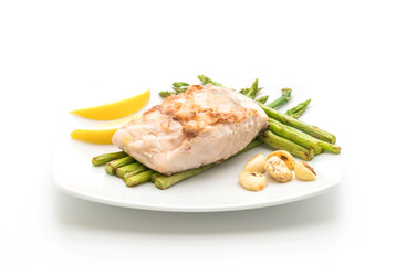 grilled snapper fish steak with vegetable