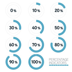 Circular Progress Bar - Ten percentage indicators Vector set

