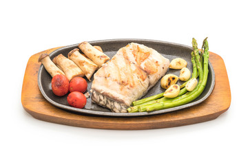 grilled snapper fish steak with vegetable