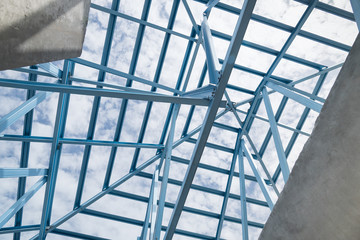 Structure of steel roof.