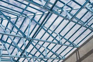 Structure of steel roof.