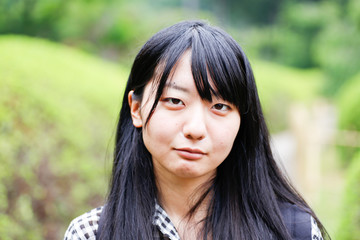 Naklejka premium japanese young beautiful women in green
