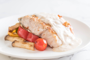 grilled snapper fish steak