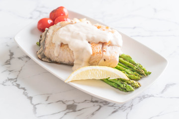 grilled snapper fish steak