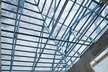 Structure of steel roof.