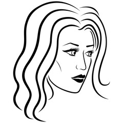 Beautiful women head outline