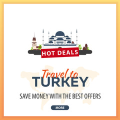 Travel to Turkey. Travel Template Banners for Social Media. Hot Deals. Best Offers.