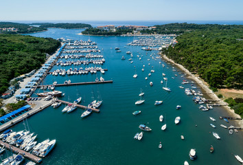 Aerial view of the Marina in Verudela, Croatia