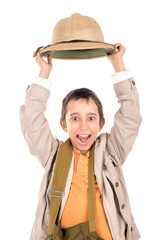 Boy in safari clothes