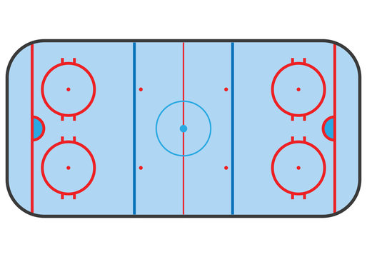 Scheme of ice hockey rink. Vector illustration.