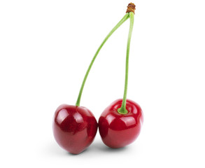 Cherry on a white background