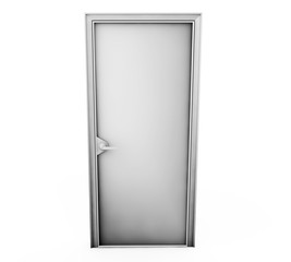 3d white door on white background