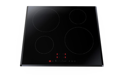 Induction cooktop on white background 3d render