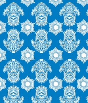 Decorative pattern with hamsa