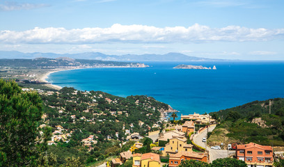 Fototapeta premium View from the Begur hill, Costa Brava, Spain