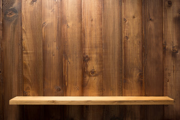 wooden shelf at background - Powered by Adobe