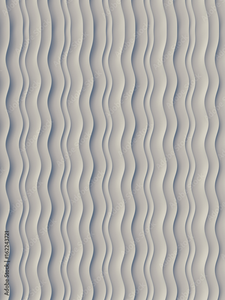 Aufkleber White wave band abstract surface pattern. 3d rendering