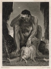 Polyphemus  the Cyclops  in his cave