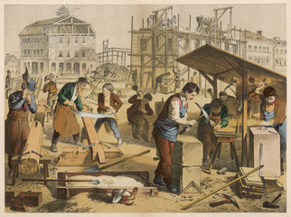 Builders at Work. Date: 1875