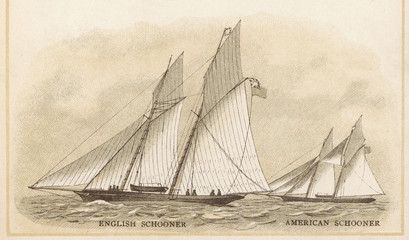 English  Amer Schooners. Date: circa 1880
