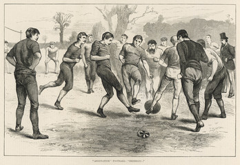 Dribbling - Sporting News. Date: 1875 - obrazy, fototapety, plakaty
