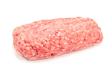 Minced meat isolated on white background