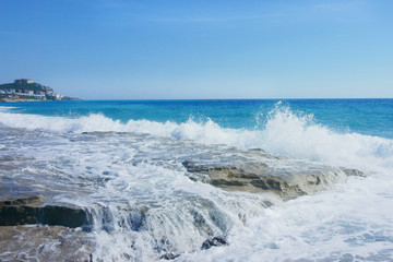seascape with rocks in the foreground