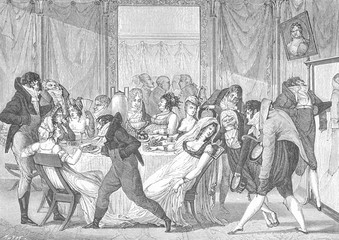 Afternoon tea in France. Date: circa 1801