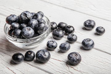 Blueberries in a Bowl Isolated on White