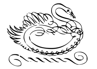 Obraz premium Swan outline