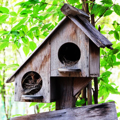 Old wooden bird house