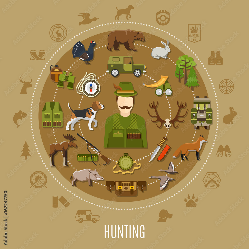 Sticker Hunting Concept Illustration