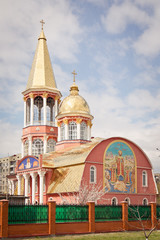 Orthodox monastery in Kiev. Religious building in Ukraine - 162247710