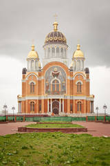 Orthodox cathedral in Moscow. Culture building in Russia - 162247909