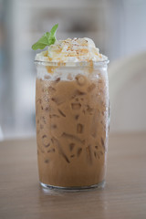 Caramel latte macchiato coffee